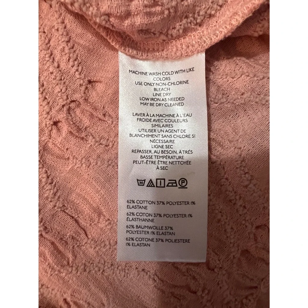 Anthropologie‎ Women Mauve Pink Crinkle Textured Mock Neck Top OB2186688 Medium